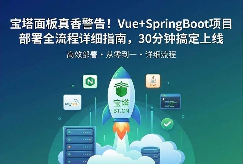 宝塔面板真香警告！Vue+SpringBoot项目部署全流程详细指南，30分钟搞定上线