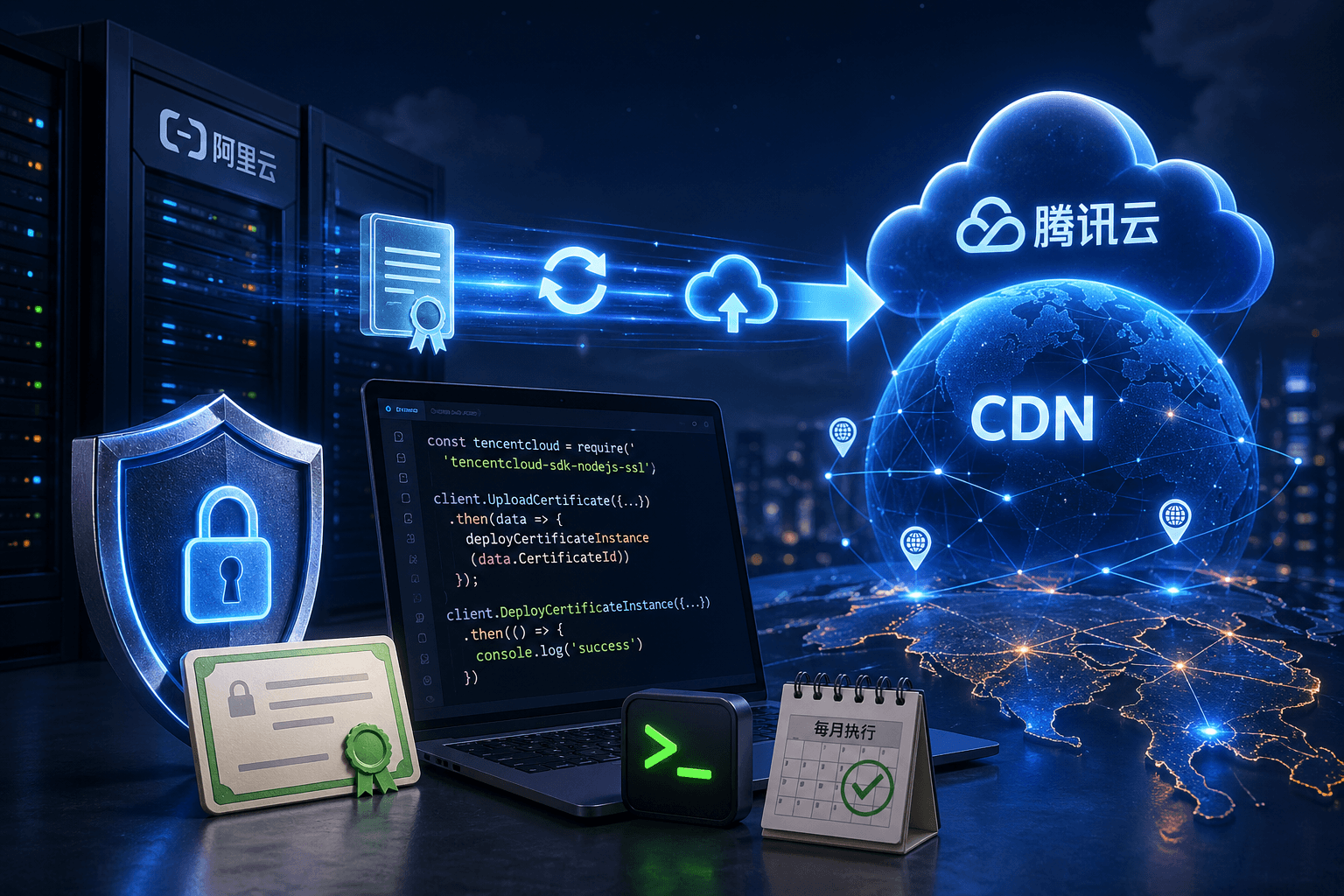 SSL证书自动续期并同步到腾讯云cdn(阿里云宝塔版)